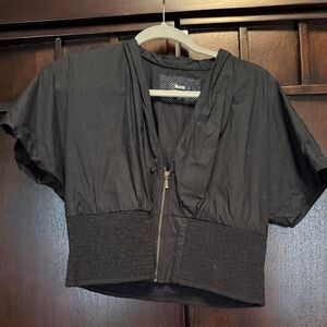 Maeve Black Zippered Blouse
